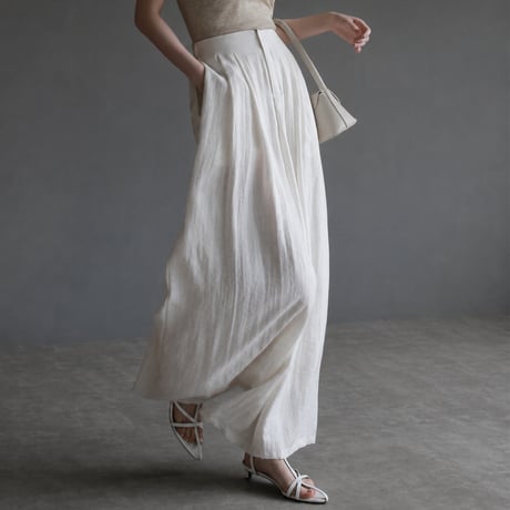 summer high waist drape wide pants/2color　MA2037