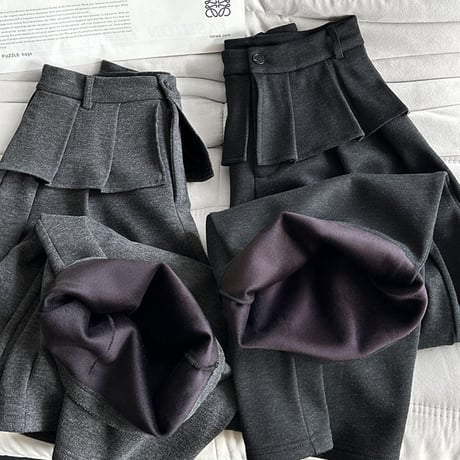 layered waist wide tuck pants　MA1778
