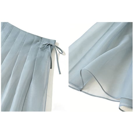 pleated waist tulle half skirt　MA1912