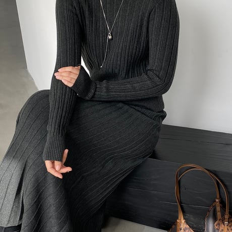 slimming rib knit two-piece set　MA1699
