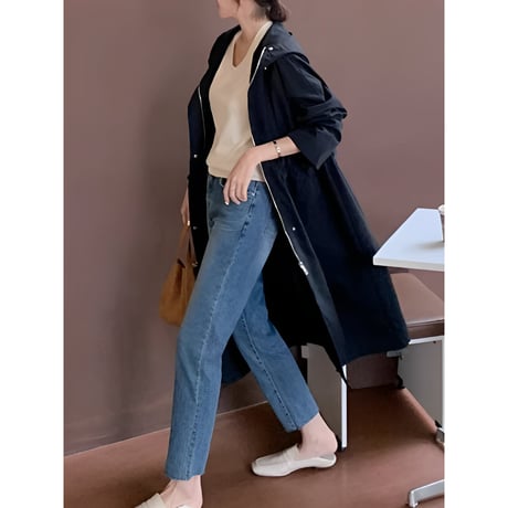 front zip casual long coat　MA1357