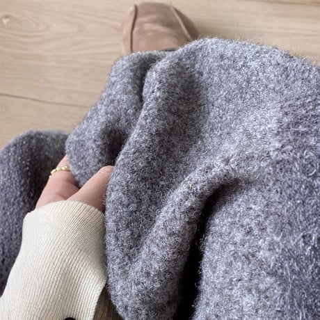 fake lamb wool drawstring wide pants　MA1730