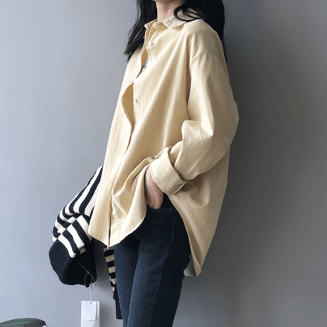 oversized cotton button down shirt　MA1634