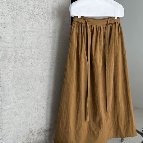 ribbon belt gather flare skirt　MA1909
