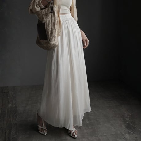 shiny chiffon wide pants　MA1941