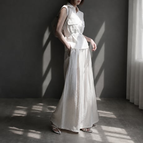 summer high waist drape wide pants/2color　MA2037