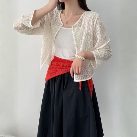 petit flower jacquard line blouse　MA1913
