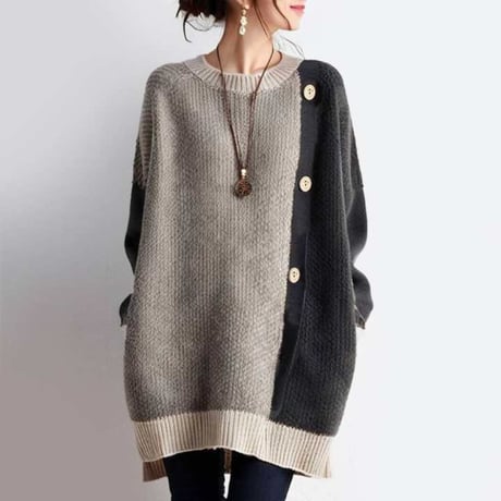 color block knit pullover　MA1726
