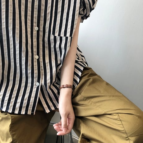 puff sleeve striped shirt　MA1177