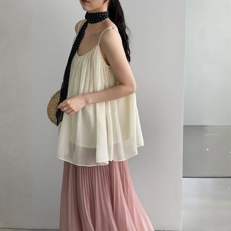 sheer gather camisole tops　MA1968