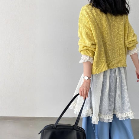 textured v-neck knit pullover　MA1768