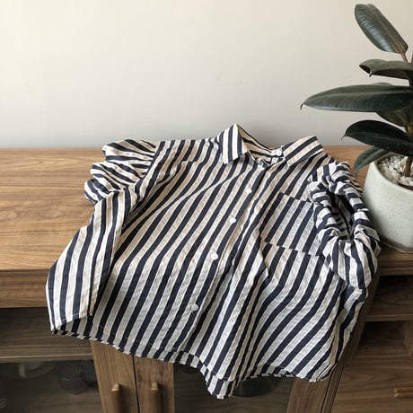 puff sleeve striped shirt　MA1177