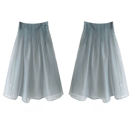pleated waist tulle half skirt　MA1912