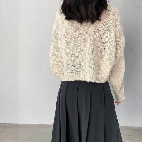 textured v-neck knit pullover　MA1768