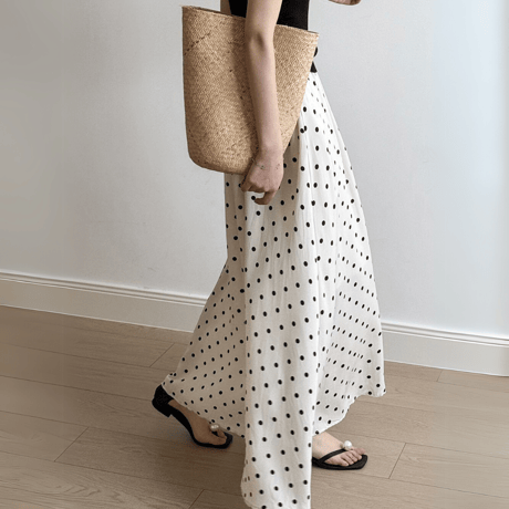 polka dot flare skirt　MA1545