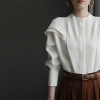 no collar frill shoulder blouse　MA1859