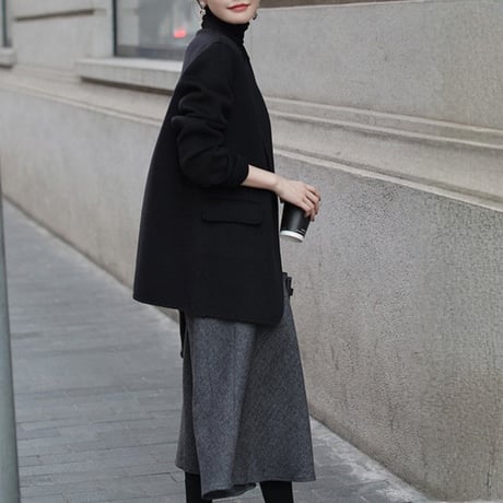 herringbone flare midi skirt　MA1815