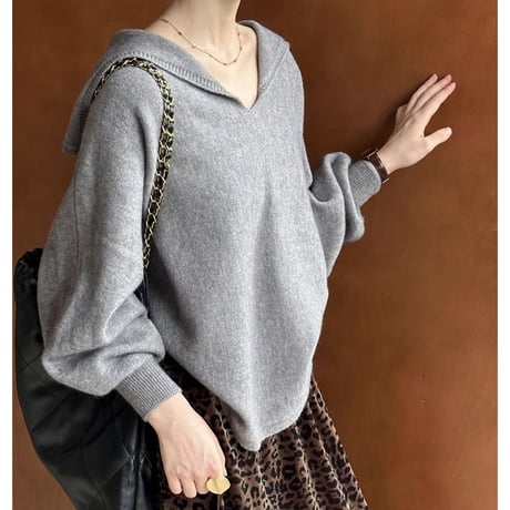 sailor collar knit pullover　MA1123