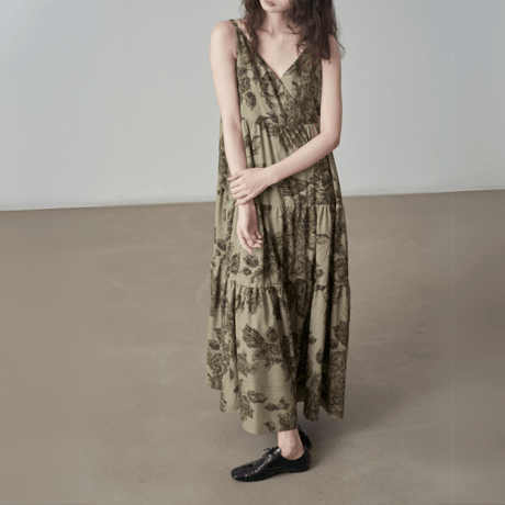 flower print sleeveless dress　MA1410