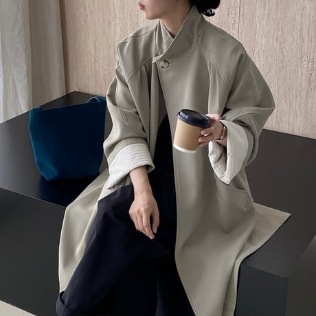 one button stand collar coat　MA1134