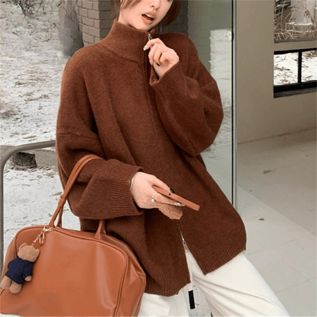 stand zip knit jacket　MA1755