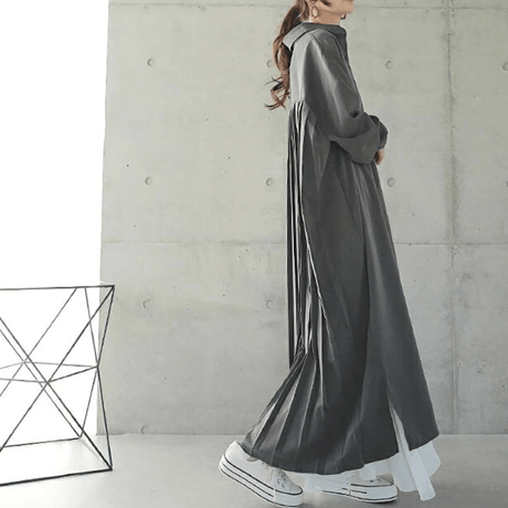 backpleats long shirt dress　MA1641