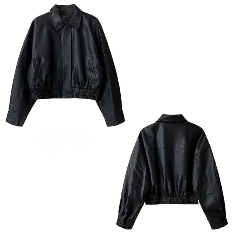 cropped faux leather zip jacket MA1865 | MaiA