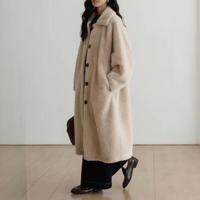faux fur fluffy long coat　MA1328