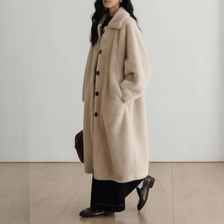 faux fur fluffy long coat　MA1328