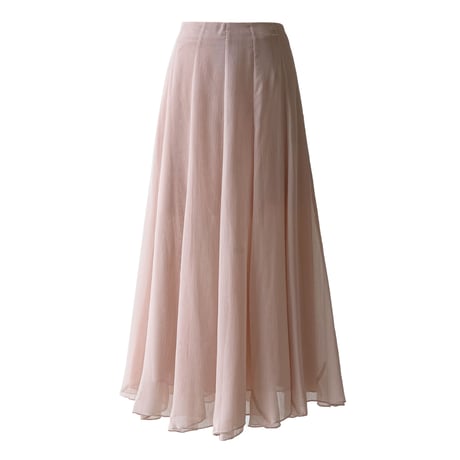 chiffon textured long midi skirt　MA1862