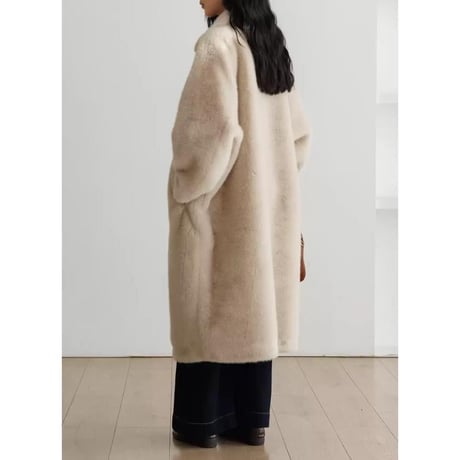 faux fur fluffy long coat　MA1328