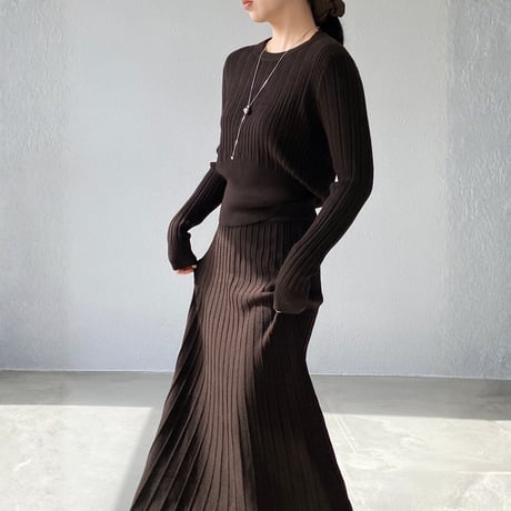 slimming rib knit two-piece set　MA1699