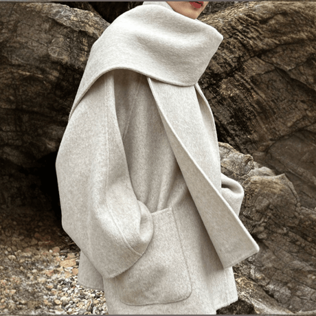 collarless coat & scalf set　MA1300