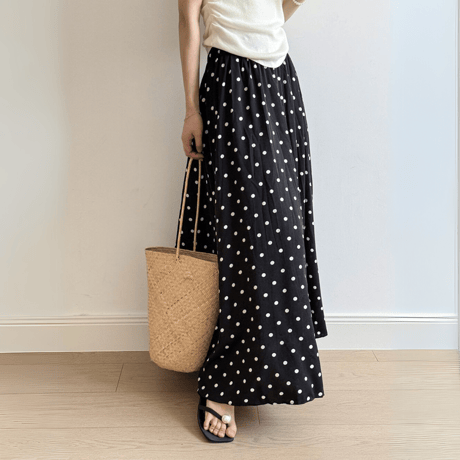 polka dot flare skirt　MA1545