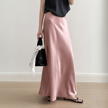 shiny silky skirt　MA1570