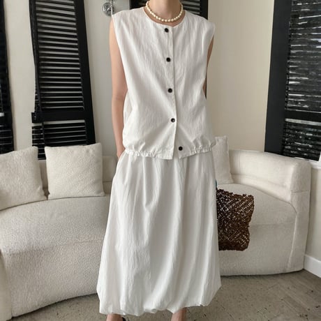 sleeveless vest balloon skirt setup　MA1954