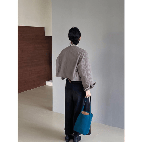 collarless casual short jacket　MA1150