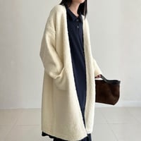 soft boucle long knit cardigan　MA1705