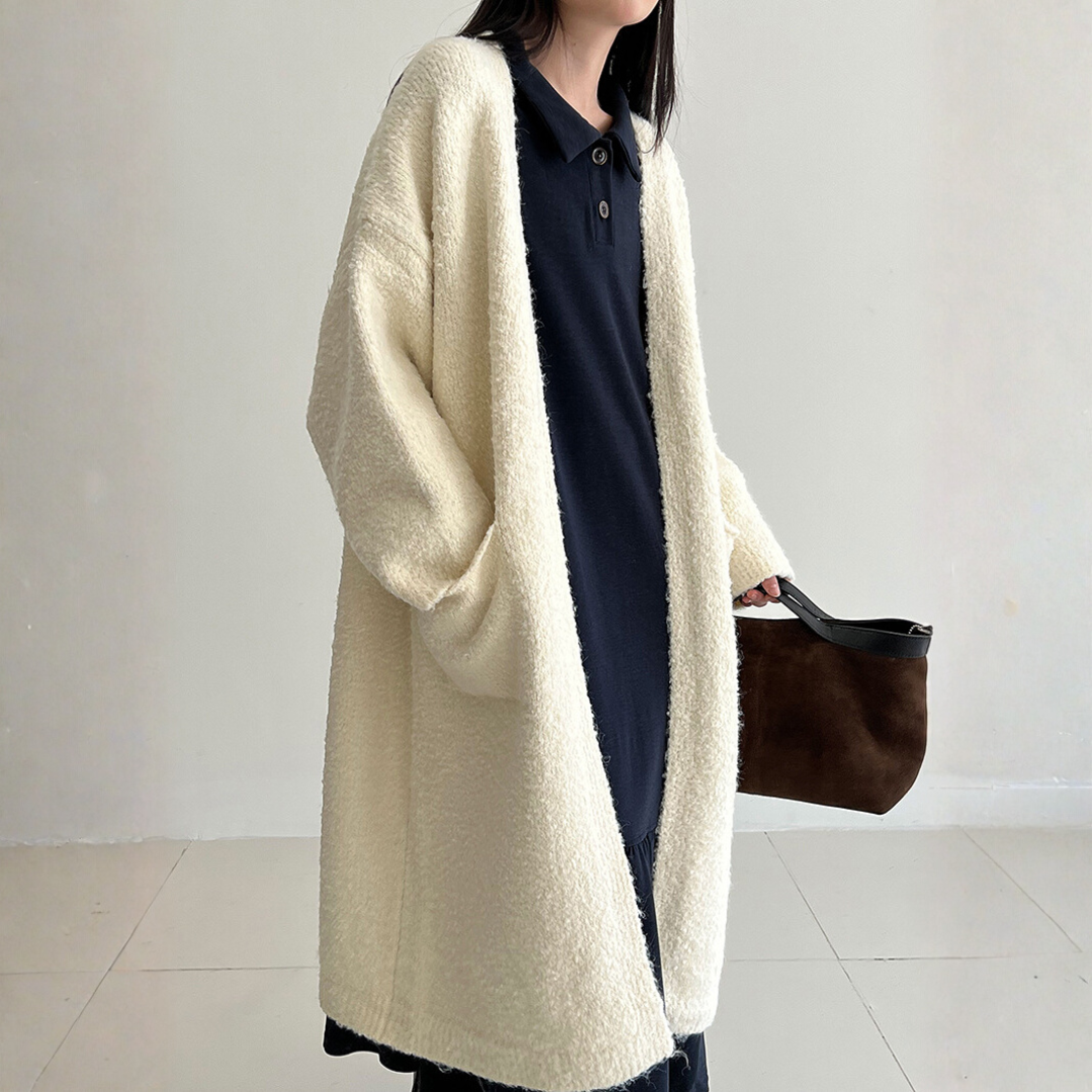 soft boucle long knit cardigan MA1705 | MaiA