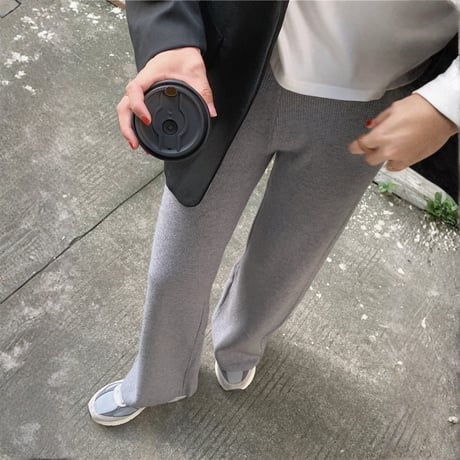 cable line knit straight pants　MA1762