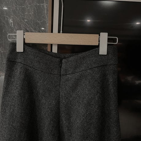 herringbone flare midi skirt　MA1815