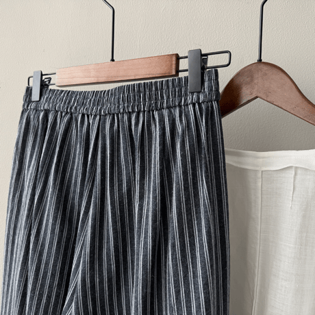 linen blend stripe widepants　MA1578