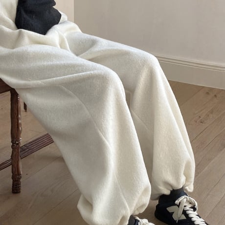 fake lamb wool drawstring wide pants　MA1730