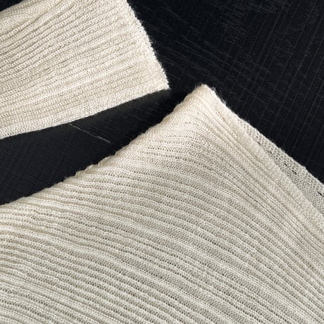 sheer wide neck rib knit pullover　MA1770