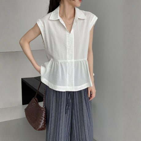 skipper peplum sleeveless blouse　MA1969