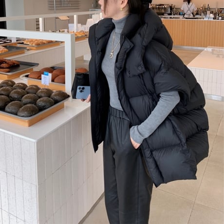 hooded volume down vest　MA1753