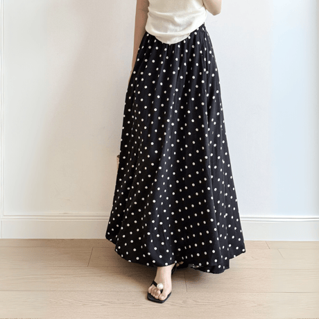 polka dot flare skirt　MA1545