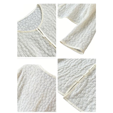 petit flower jacquard line blouse　MA1913