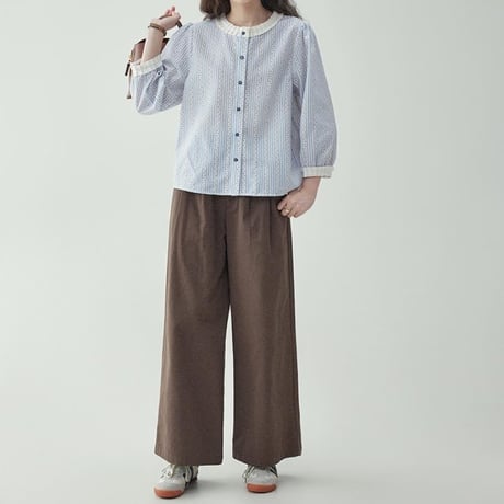 small flower striped designed blouse　MA1172
