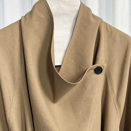 retro drape lapel oversized trench coat　MA1883